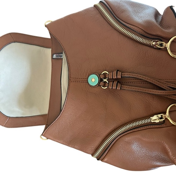 CHLOE bag | See by Chloe brown pebbled leather backpack purse with gold hardware - Picture 10 of 11